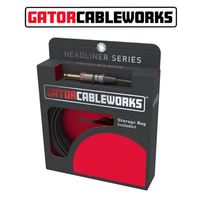Gator Cableworks - Headliner Instrument Cable / 기타 & 베이스 사일런트 케이블 3m Quiet Plug Right Angle (GCWH-INS-10RAQT)