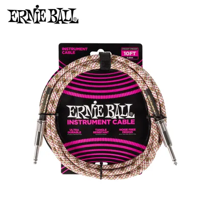 Ernie Ball 어니볼 악기케이블 10FT Braided Straight Cable Emerald Argyle [P06426]