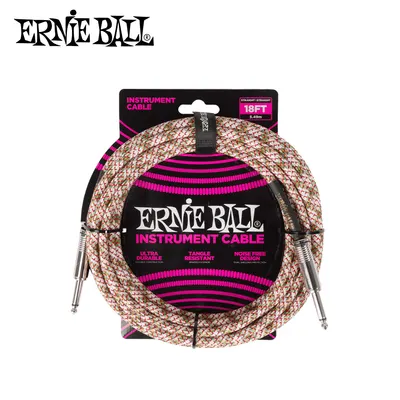 Ernie Ball 어니볼 악기케이블 18FT Braided Straight Cable Emerald Argyle [P06430]