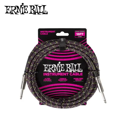 Ernie Ball 어니볼 악기케이블 18FT Braided Straight Cable Purple Python [P06431]
