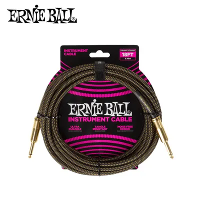 Ernie Ball 어니볼 악기케이블 18FT Braided Straight Cable Pay Dirt [P06432]