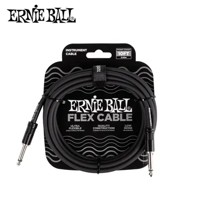Ernie Ball 어니볼 악기케이블 Flex Cable Straight/Straight 10FT Black (P06434)