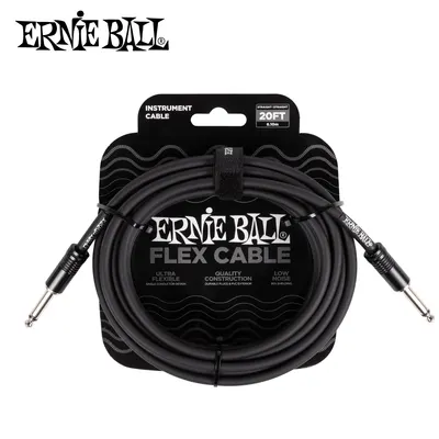 Ernie Ball 어니볼 악기케이블 Flex Cable Straight/Straight 20FT Black (P06435)