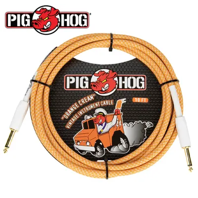 PIG HOG 악기 케이블 ORANGE CREME 3m Cable (PCH102OC)