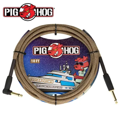 PIG HOG 악기 케이블 TUSCAN BROWN 3m Cable RIGHT ANGLE (PCH10TBRR)
