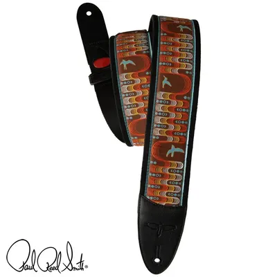 PRS 스트랩 2.4인치 Padded Guitar Strap with FLASH Custom Jacquard Birds Orange