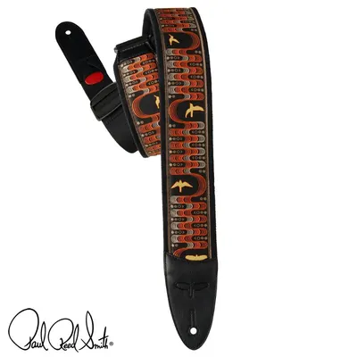 PRS 스트랩 2.4인치 Padded Guitar Strap with FLASH Custom Jacquard Birds - Red