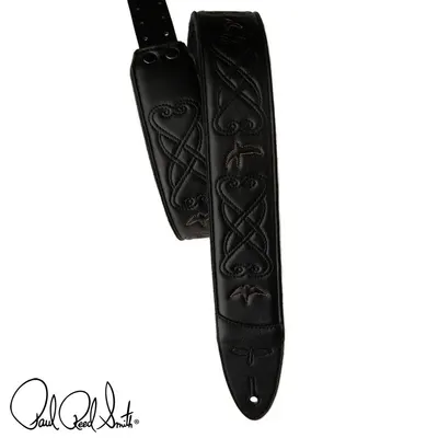 PRS 스트랩 2.4인치 Padded Guitar Strap with RAS Custom Leather Faux Birds - Black