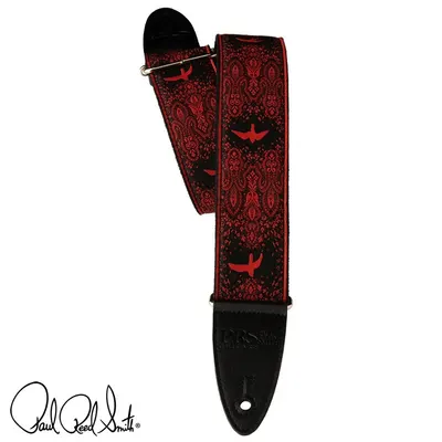 PRS 스트랩 2인치 Guitar Strap Custom Jacquard Birds Fleur - Red