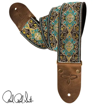 PRS 스트랩 2인치 Deluxe Retro Jacquard Strap-Teal/Gold