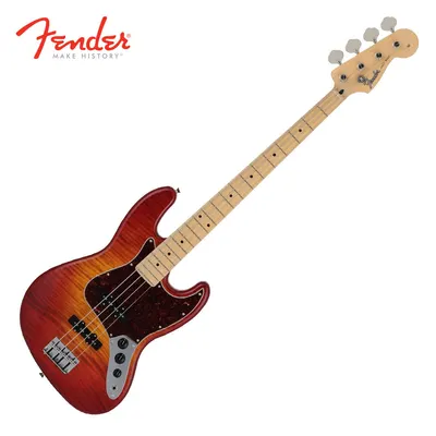 Fender Japan 2024 Collection Hybrid II Jazz Bass Flame Maple Sunset Orange Transparent (566-2102-384)
