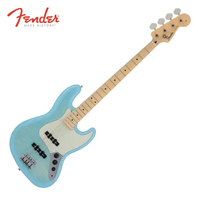 Fender Japan 2024 Collection Hybrid II Jazz Bass Flame Maple Celeste Blue (566-2102-330)