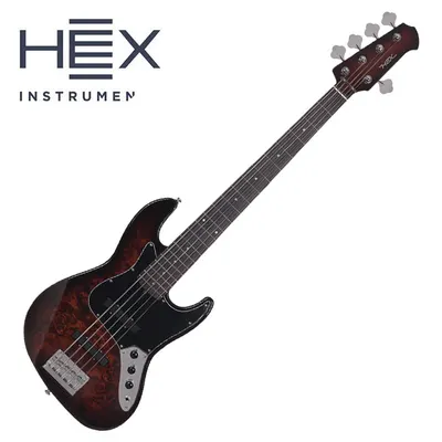 HEX 헥스 베이스 기타 B365 Transparent Brown Burst 5현 (G/TRB)