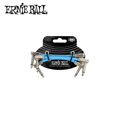 Ernie Ball 어니볼 패치케이블 Flex Patch Cable 3inch Blue - 3Pack (P06459)