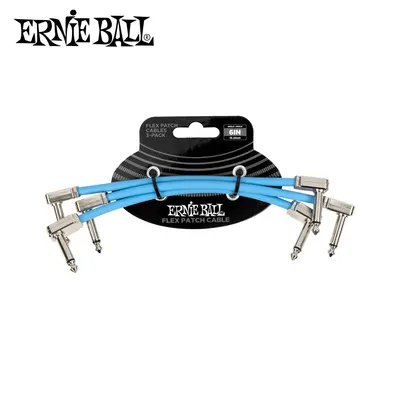 Ernie Ball 어니볼 패치케이블 Flex Patch Cable 6inch Blue - 3Pack (P06460)