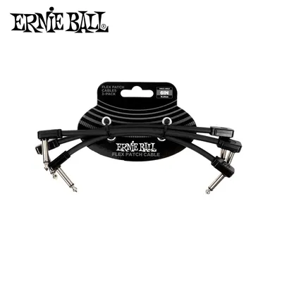 Ernie Ball 어니볼 패치케이블 Flex Patch Cable 6inch Black - 3Pack (P06444)