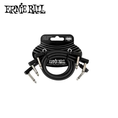 Ernie Ball 어니볼 패치케이블 Flex Patch Cable 12inch Black - 3Pack (P06445)