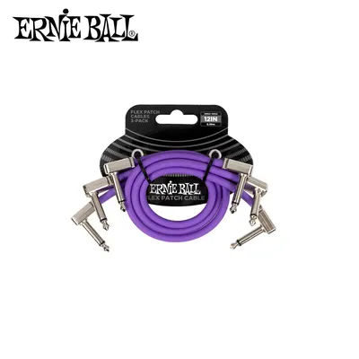 Ernie Ball 어니볼 패치케이블 Flex Patch Cable 12inch Purple - 3Pack (P06453)