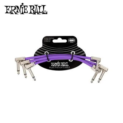 Ernie Ball 어니볼 패치케이블 Flex Patch Cable 6inch Purple - 3Pack (P06452)