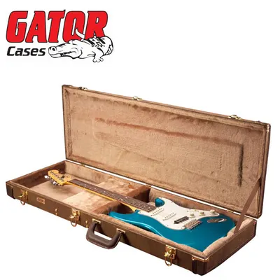 Gator 게이터 일렉기타 하드케이스 Deluxe Wood Electric Guitar Case Vintage Brown (GW-ELECT-VIN)