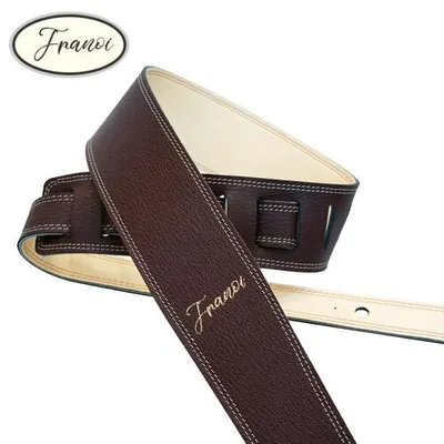 Franoi 프라노이 양면 가죽 기타 스트랩 (60 BuWCr 버건디 & 크림 )
