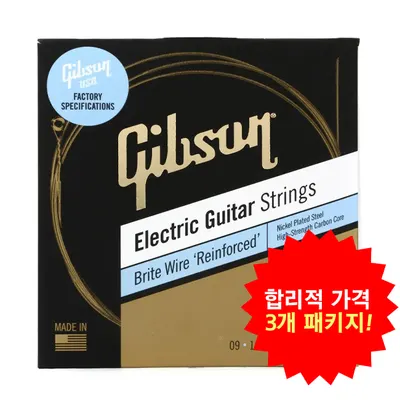 합리적 가격의 3개 패키지! Gibson 일렉기타 스트링 Bright Wire Ultra Light [SEG-BWR9] (009-042)