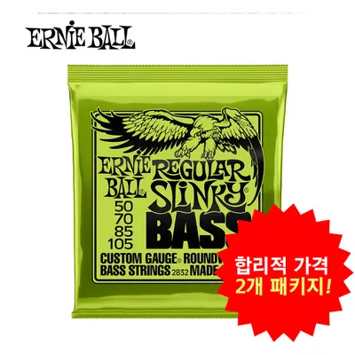 합리적 가격의 2개 패키지! Ernie Ball 베이스기타 스트링 Regular Slinky [2832] (050-105)