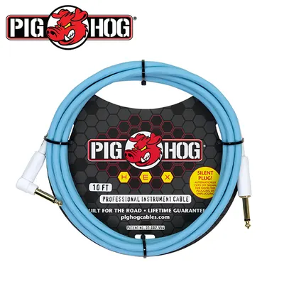 PIG HOG 사일런트 악기 케이블 HEX Silent Cable S/A Daphne Blue 3M (PHSH10DBR)