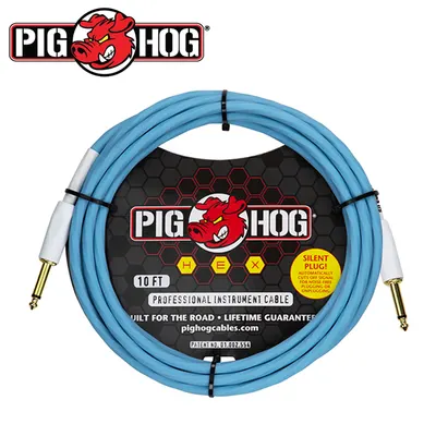 PIG HOG 사일런트 악기 케이블 HEX Silent Cable S/S Daphne Blue 3M (PHSH10DB)