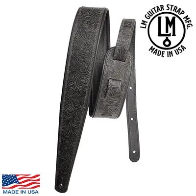 LM Products 스트랩 Premier Leather - Western Tooled / Black (PM-13 BK)