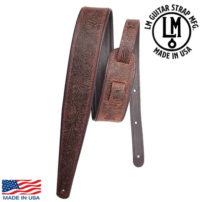 LM Products 스트랩 Premier Leather - Western Tooled / Brown (PM-13 BR)