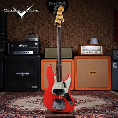 Fender USA Custom Shop LTD S23 64 Jazz Bass Journeyman Relic Aged Fiesta Red (923-6053-109)