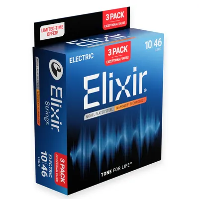 엘릭서기타줄 Elixir 일렉기타줄 NanoWeb Pro Pack 3팩 [16567] (010-046)