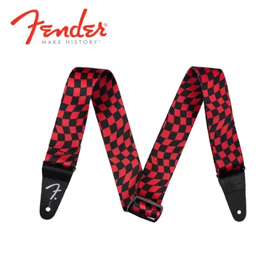 Fender 스트랩 WAVY CHECKERBOARD POLY STRAP RED (099-0637-209)