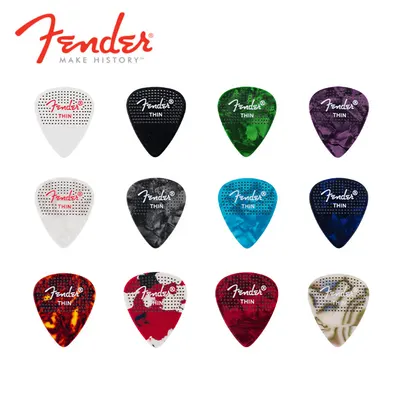 Fender 펜더 피크 Dotted Celluloid Picks 351 Shape - 12 Pack Thin (198-0200-100)