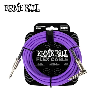 Ernie Ball 어니볼 악기케이블 Flex Cable Straight/Angle 20FT Purple (P06466)