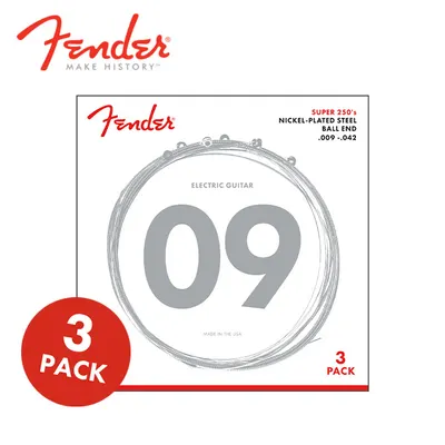 Fender 펜더 일렉기타 스트링 Super 250s Nickel Plated Steel String 250L 009-042 3Pack (073-0250-309)