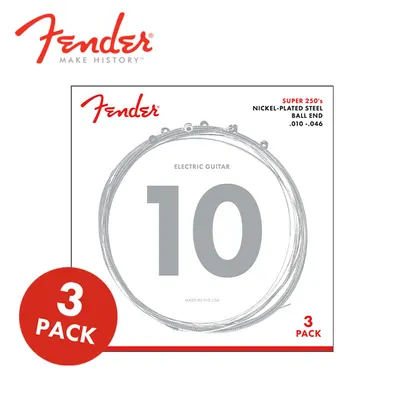 Fender 펜더 일렉기타 스트링 Super 250s Nickel Plated Steel String 250R 010-046 3Pack (073-0250-310)