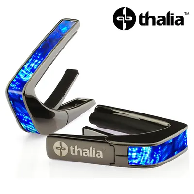 Thalia 카포 Capo with Electric Blue Angel Wing Inlay / Black Chrome (CB200-45)