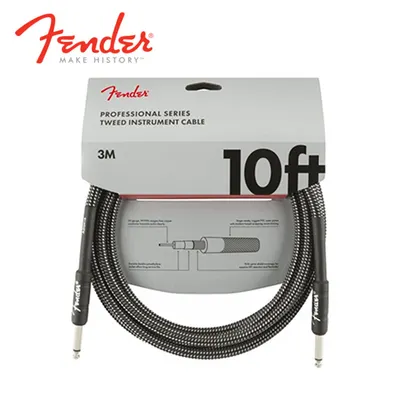 Fender 악기케이블 Professional Instrument Cable 10피트 Gray Tweed (3M/SS) (099-0820-062)