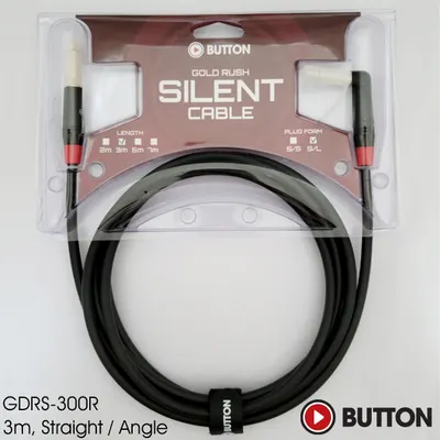Button 버튼 사일런트 악기케이블 Gold Rush Silent Cable GDRS-300R Straight / Angle (3M)