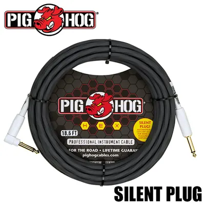 PIG HOG 사일런트 악기 케이블 HEX Silent Cable S/A Grey 5.6M (PHSH186GRR)