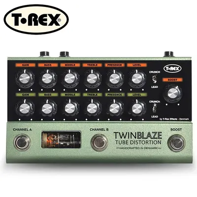 T-Rex 티렉스 이펙터 TwinBlaze 튜브 오버드라이브/디스토션 (12AX7A 진공관 탑재)