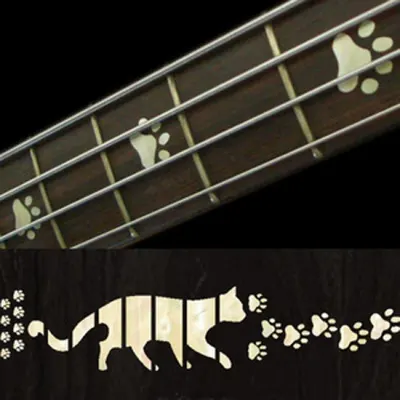 인레이 스티커 Inlay Stickers Fretmarkers Cats Foot Print White Silver For Bass No.65