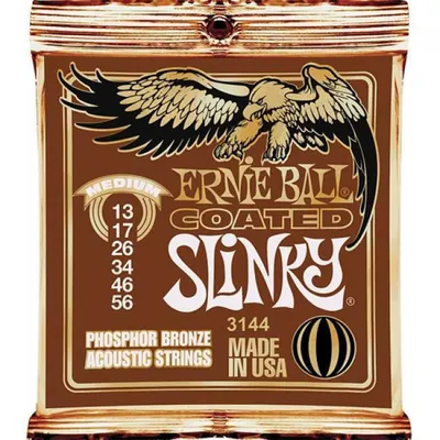 어니볼 Ernie Ball 통기타줄 코티드 티타늄 RPS 실키 포스포 브론즈 어쿠스틱 미디엄 [3144] (013-056)