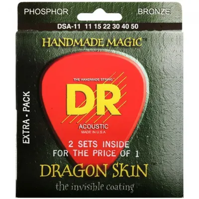 디알 DR 통기타줄 드래곤 스킨 DSA2-11 [DSA-11 Extra Pack] (011-050)