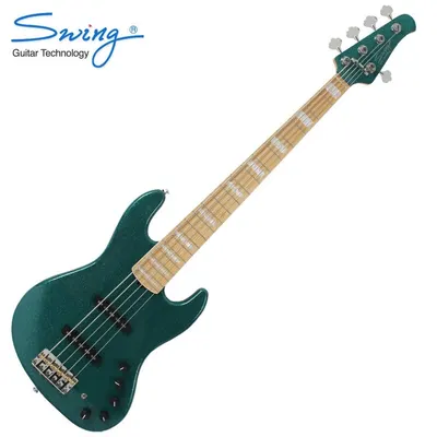 Swing 스윙 5현 베이스기타 G5V Green Sparkle (Active)