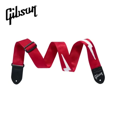 Gibson 깁슨 스트랩 The Lightning Bolt Seatbelt Red (ASBOLT-RED)