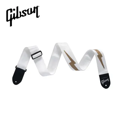 Gibson 깁슨 스트랩 The Lightning Bolt Seatbelt White (ASBOLT-WHT)