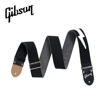 Gibson 깁슨 스트랩 The Vintage Bolt Black (ASVBLT-BLK)